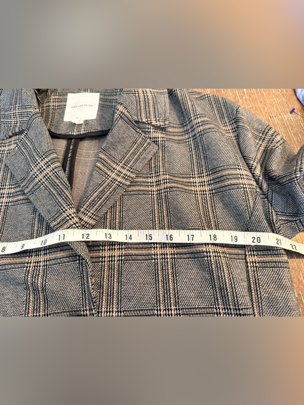 Avec Les Filles Longline Plaid Blazer Anthropologie size Large - Picture 9 of 9